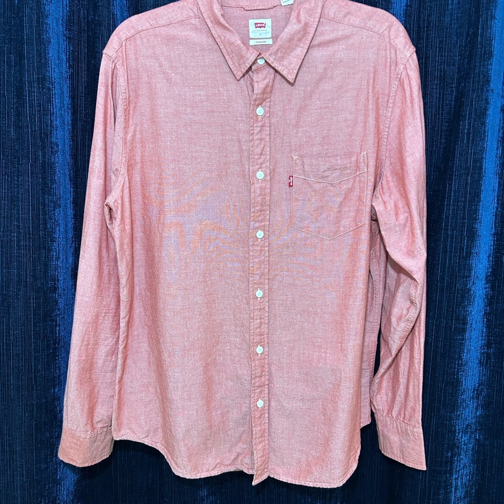 Levi's Men's Light Red Casual Button-Down Shirt